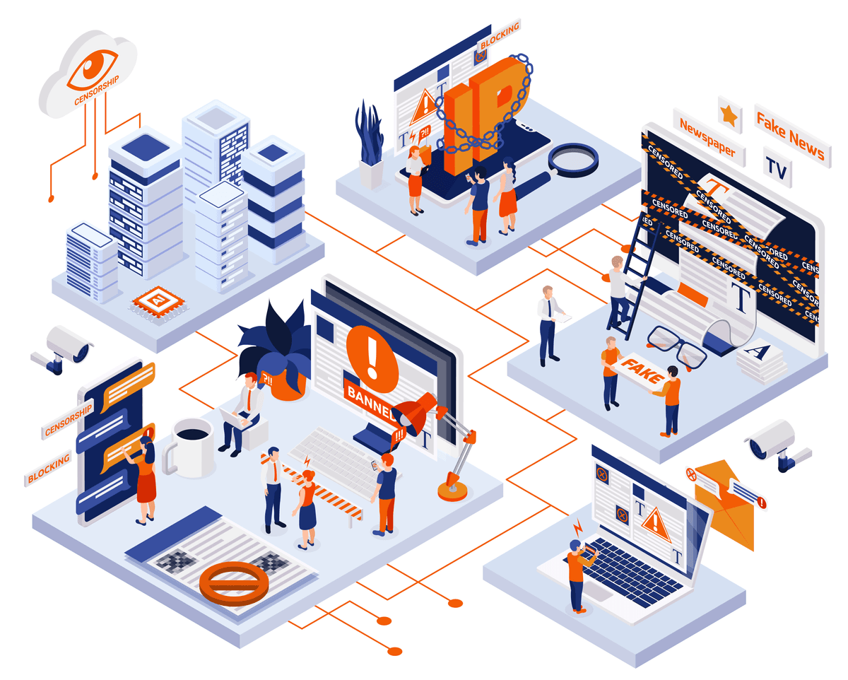 Digital illustration showing manufacturing professionals managing production workflows, supply chain, and automated processes using Creviz custom ERP software for factories