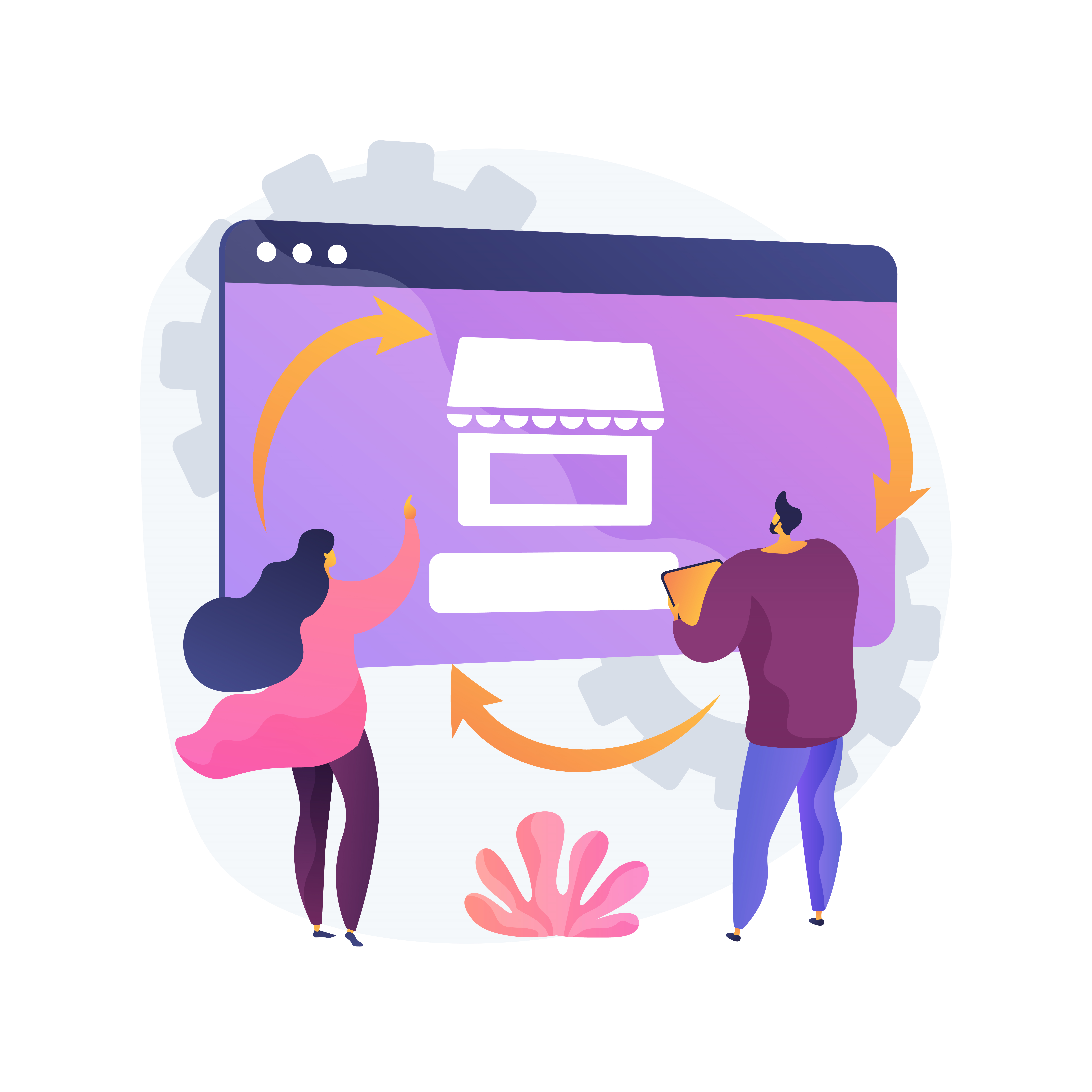 Digital illustration showing Supplier interacting with Creviz supplier portal for order updates and communications